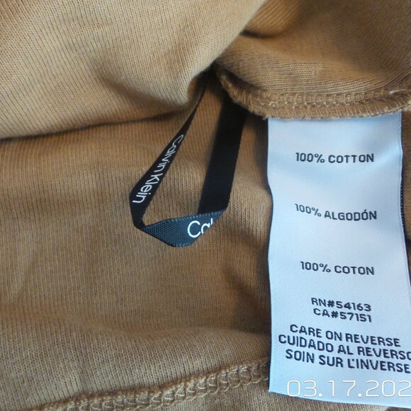 CALVIN KLEIN Women's Beige/Light Brown Short Sleeve Top Size Medium Like NEW - Picture 15 of 15